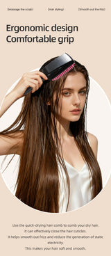 Professional Hair Dryer Brush Microfiber Bristles Quick Drying Comb Anti-Scald Hair Care Styling Tool for Women Home Use