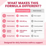 Women's Probiotic Capsules with Lactobacillus & Prebiotics for Gut and PH Balance Womens PH Support Feminine Care 60 Count