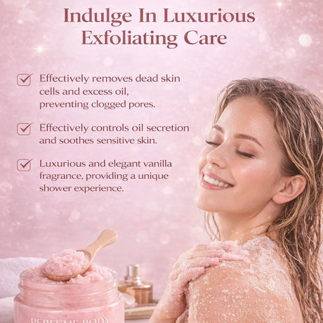 120g Sea Salt Perfume Exfoliating Body Scrub for Smooth Skin Body, Brighten Skin Tone,Amber & Vanilla Scent, Coral Rose Scent