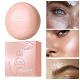 3D Face Highlighter Powder Instant Silky Baked Shimmer Illuminator Makeup Natural Glossy Brighten Contouring Glitter High Gloss