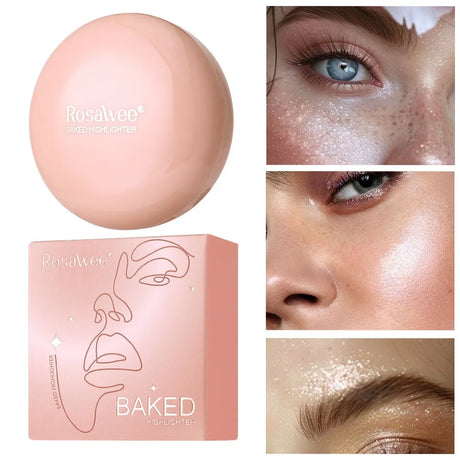 3D Face Highlighter Powder Instant Silky Baked Shimmer Illuminator Makeup Natural Glossy Brighten Contouring Glitter High Gloss