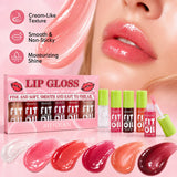 6Pcs Lip Oil Gloss Set, Hydrating High-Shine Non-Sticky Lip Gloss, Moisturizing Clear Pink Red Tint, Travel Makeup Gift