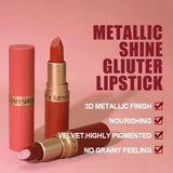 6pcs Diamond Pink Lipstick Set Chocolate Brown Metallic Glitter Long Lasting Shimmer Pearl Sparkling Lip Gloss Makeup