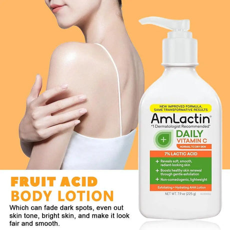 Amlactin Moisturizing Body Lotion With Fruit Acid Gently Exfoliates Dead Skin Cells Reduce Roughness For Seasonally Sensitive Sk