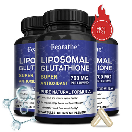 Liposomal Glutathione Capsules, Advanced Antioxidant, Support Detox, Liver Brain Immune Health, Brighten Skin & Anti-Aging