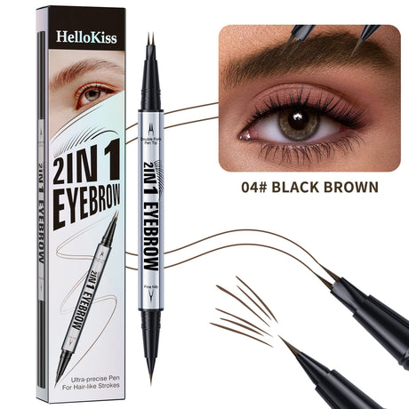Natural Look Eyebrow Pencil Waterproof Sweat Proof Double Ended 2 in 1 Long Lasting Brow Definition Fill Shape