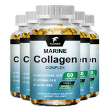 Premium Hydrolyzed Marine Collagen Supplement, with Hyaluronic Acid, Vitamin C & E, Promotes Glowing Skin, Hair & Nails Health