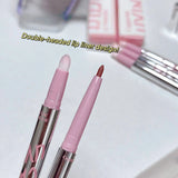 Lip Shadow Liner Pen Matte Lipstick Base Silver Tube Waterproof Lasting Lip Contouring Non-stick Cup Lipliner Pencil With Brush