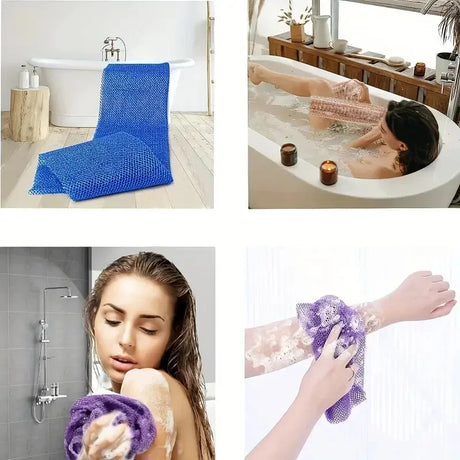 African Exfoliating Sponges Towel Mesh Bath Scrub Washcloth Double Side Wash Bath Loofah for Smooth Skin Back Shower Scrubb