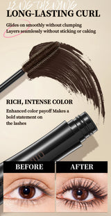QIBEST 4D Silk Fiber Eyelash Mascara Waterproof Colorful Mascara For Eyelash Extension Thick Lift Lengthening Lasting Makeup