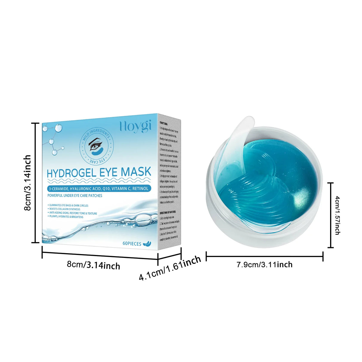 60PCS Retinol Eye Masks Firming Eye Bags Anti Dark Circles Fine Lines Removal Moisturizing Anti Wrinkle Skin Care Eye Patches