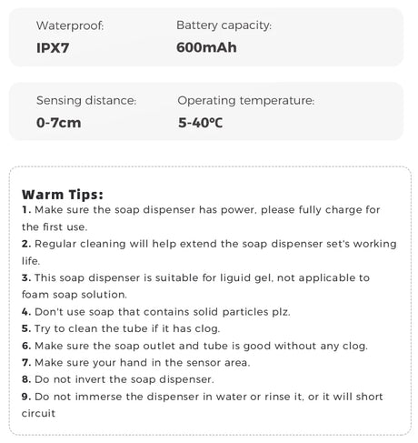 480ml Kitchen Soap Dispenser Automatic Sensor Hand Sanitizer Machine Intelligent Electric Body Wash Soap Dispenser 304 Stainl
