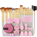 18PCS Women's Makeup Brushes Set - Eye Shadow Foundation Blush Cosmetic Brushes Soft Make up Tools with Storage Bag