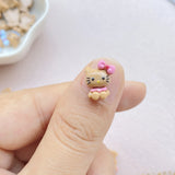 50Pcs Cute Mini Cartoon Cat Nail Art Resin Designer Charms DIY Craft For Nail 3D Decorations Jewelry