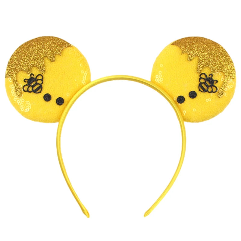 Newest Festival Party Cosplay Mouse Ears Headband 3.3" Ears Glitter Hairband Without Bow For Boys DIY Cartoon Hair Accessories
