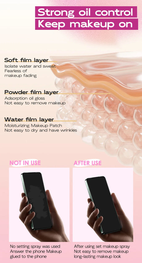 MAYCHEER Setting Spray Soft-focus Mist Matte Waterlight Oil Control Non-Smudging Non-Tight Waterproof 24H Long-lasting Cosmetics