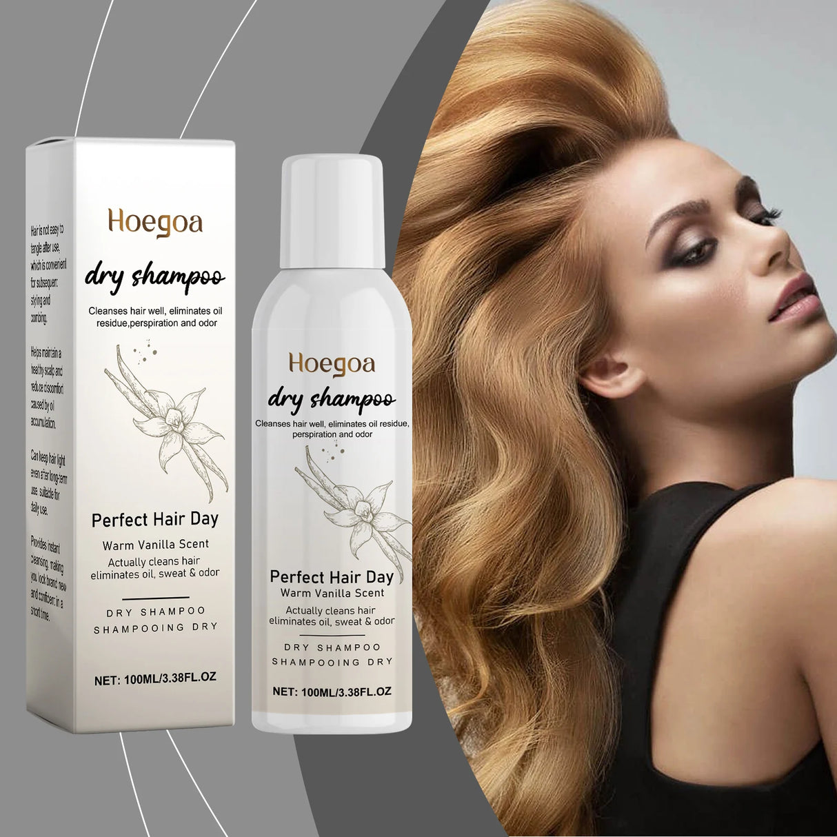 Vanilla Dry Shampoo Spray: Mild Dry Shampoo for Hair Repair, Taming Frizz, Adding Volume & Easy Hair Styling