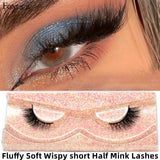 Half Lashes Mink Eyelashes Fluffy Soft False Eyelashes Wispy Cross Mink Eye Lashes Natural Short Mink Eyelash Extension Makeup