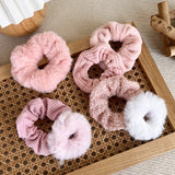 7/Pcs/Set Hair Rope Autumn Winter Furry Head Rope Headband for Woman Girls Fashion Sweet Hair band Tie Ponytail Rubber Band Gift