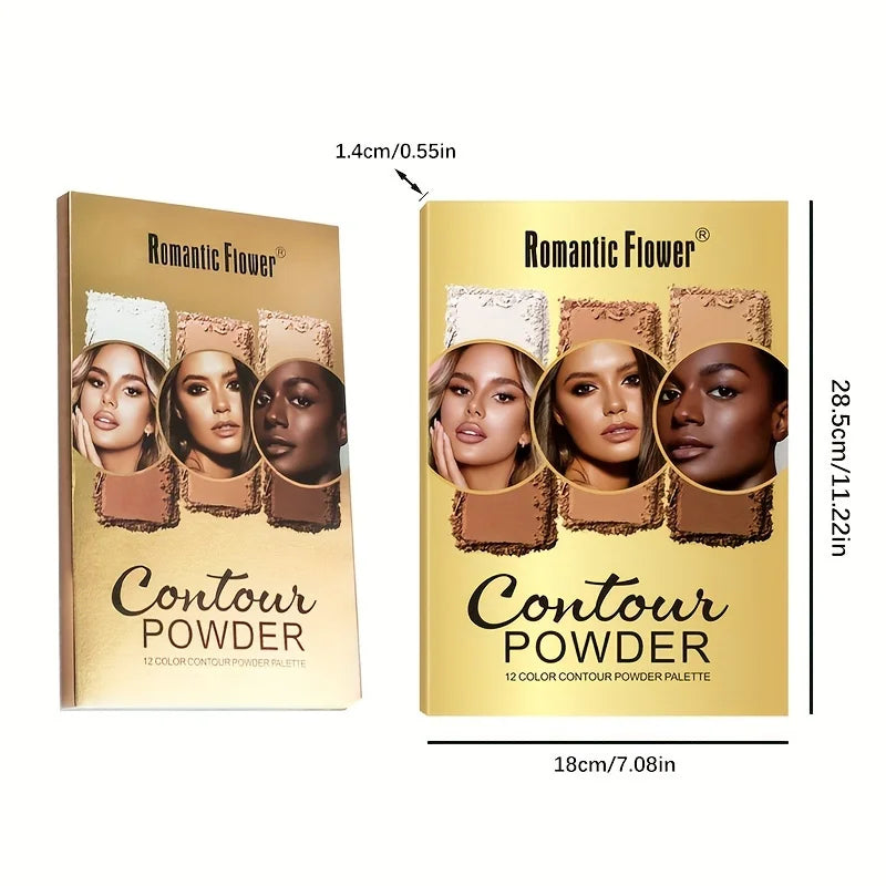 12 Colors Matte 3D Contour Pressed Powder Repair Tray Concealer Highlight Brighten Women Cosmetics Beauty Makeup