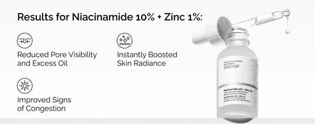 10% Niacinamide 1% Zinc Face Serum 30ml, Oil Control Pore Minimizer, Anti-Acne Dark Spot, Gentle Skin Care for All Skin Types