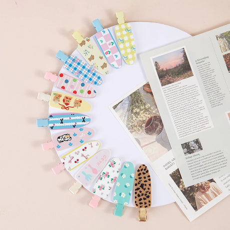 10pcs Candy Color Fruit Hair Bang Clip Summer Hairpin No Crease Hair Side Clamp For Girls Beauty Styling Accessories Set