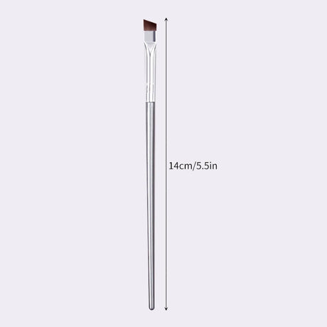 12pcs Silvery Super Thin Blade Eyeliner Brush & Soft Makeup Brush Set, Portable Eyebrow Brush & Multipurpose Cosmetic Tool