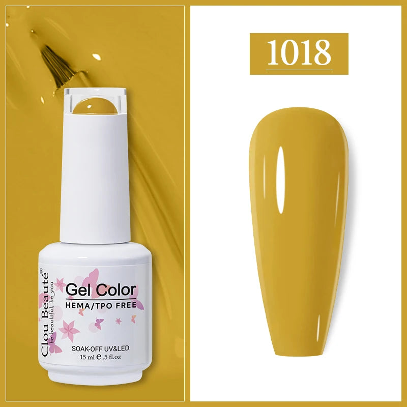 Clou Beaute Gel Nail Polish Neon Brown Royal Blue Red Green Pastal Nude Nail Art Varnishes Gel Lacquer HEMA/TPO FREE UV Gel Nail