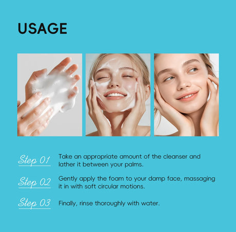 Quiyum 8X H2O AquaVitalize Facial Cleanser 100g Gentle Daily Cleansing Oil Control Refreshing Face Wash for All Skin Types