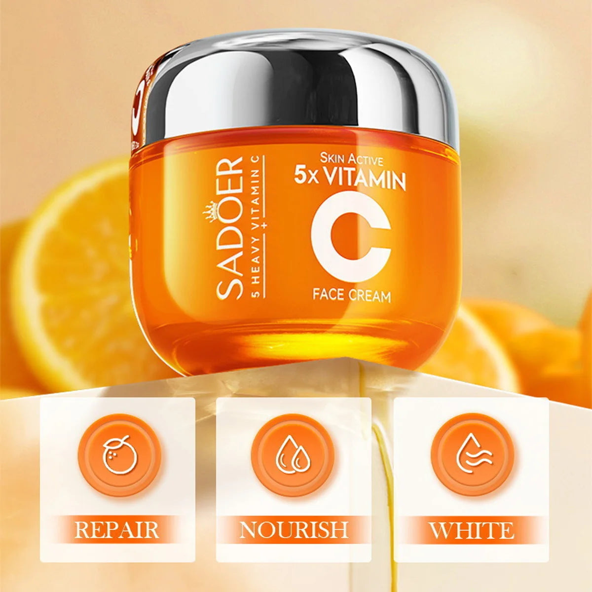 Vitamin C Skincare 6-Piece Gift Set Whitening Brightening Moisturizing And Firming – All In One A Perfect Holiday Christmas Gift