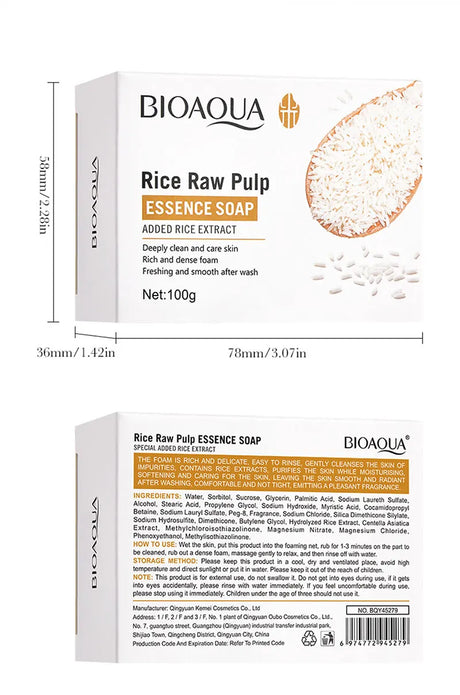 Rice Original Essence Deep Cleaning, Moisturizing Nourishing Facial Cleansing Soap Refreshing Oil Control Facial Wash Hand Soap