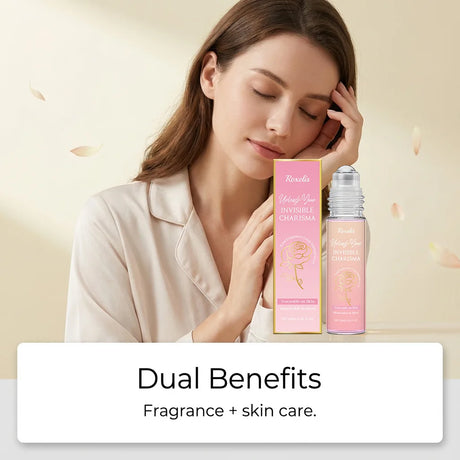 Women‘s Rose Perfume Rollerball, Light & Elegant Scent, Long Lasting & Portable for Day & Date, Fresh Natural Fragrance Gift