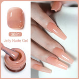 Clou Beaute Translucent Jelly Nude Pink Nail Gel Polish 15ml Vernis Semi Permanent Gel Colorful Varnish Nail Art Manicure Gel