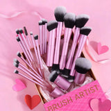 20pcs/set Pro Makeup Brushes Double Ended Foundation Concealers Blush Eye Shadows Brush for Liquid Cream Powder Blending