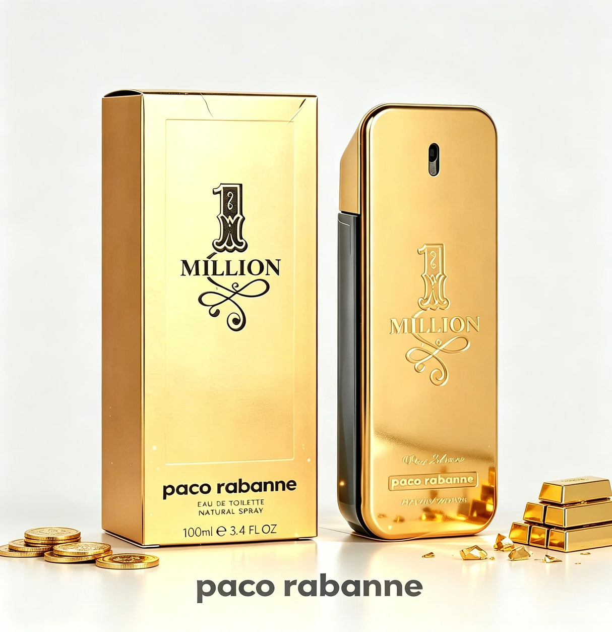 Paco Rabanne 1 Million Men Perfume EDT 100ml Luxury Spicy Woody Scent Iconic Gold Rectangle Bottle Male Cologne Spray Gift Packaging