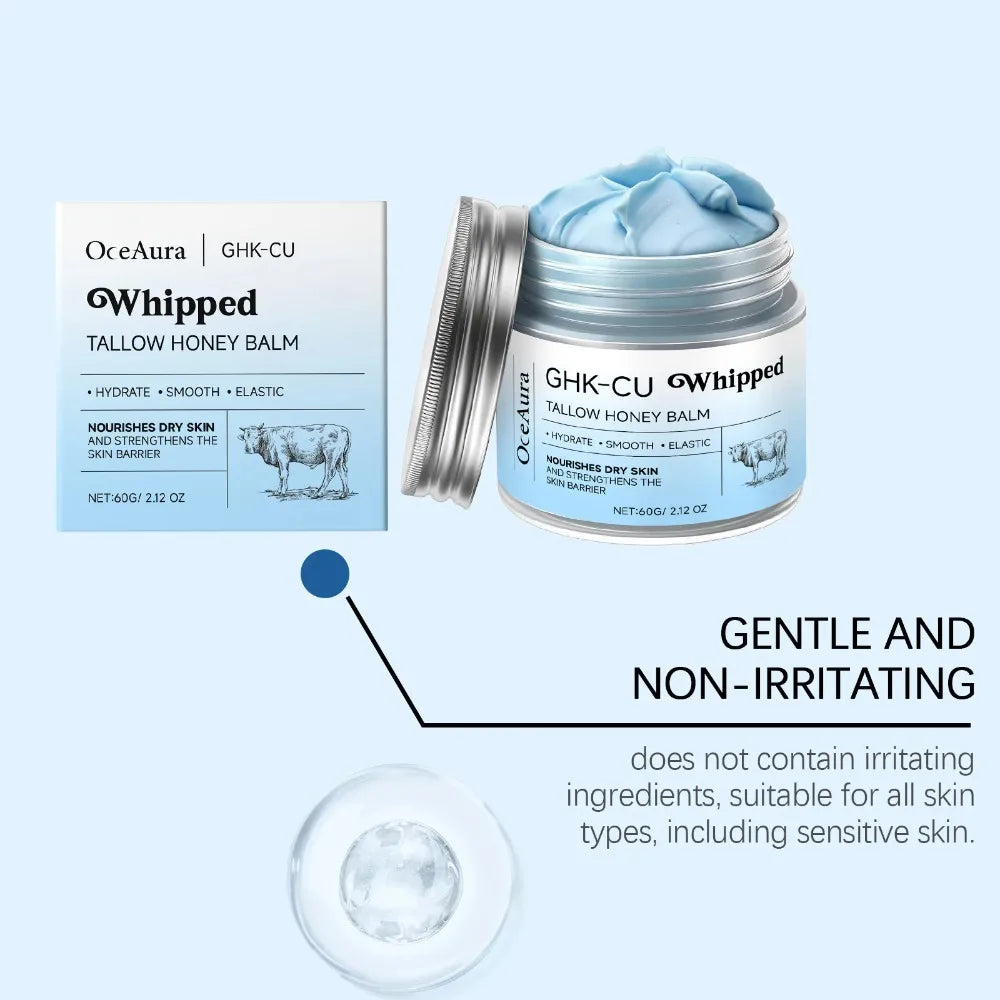 Copper Peptides PDRN GHK-Cu Beef Tallow for Skin Blue Balm Manuka Honey Face and Body Moisturizer Mature Dry & Sensitive Skin