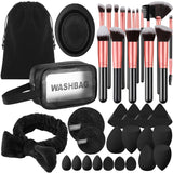 16PCS Professional Makeup Brush Set Premium Synthetic Eyeshadow Contouring Foundation Highlight Setting Powder Eyeliner Blending