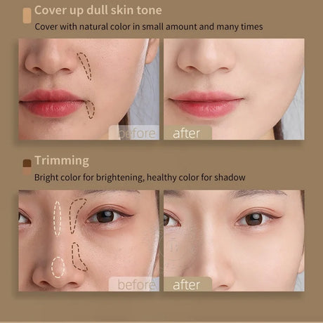 3-Color Concealer Palette Professionally Covers Dark Circles Around Eyes and Face