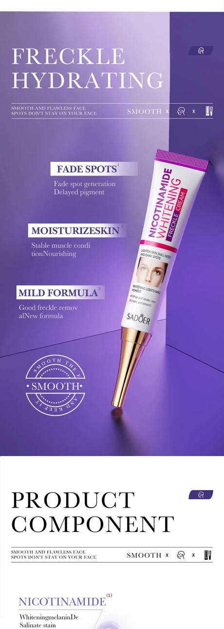 SADOER Nicotinamide Remove Melasma Dark Spot Whiten Freckle Cream Lighten Melanin Brightens Skin Tone Moisturize Face Skin Care
