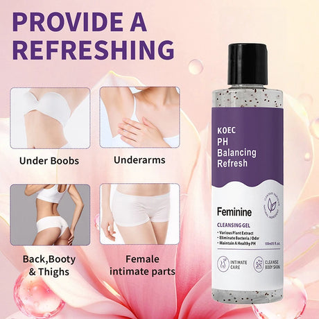 Body Wash,Intimate Hygiene Women Refresh PH Balancing Shower Gel,Feminine Care Gentle Cleansing,Odor Control,Skin Nourishment