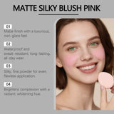 Multicolor matte silky blush, adheres well, long-lasting, easy to blend, gives a youthful, lightweight feel, perfect for everyda
