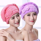 Women's 2-Piece Shiny Light Microfiber Hair Towel Caps, Super Absorbent Towel, Extra Soft, Fast Drying Plain Turban Wraps, 1-Size-Fits-All, Nighttime Wet Hair Use