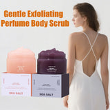 Perfume Body Scrub Hydrating Smoothing Skin Natural Exfoliating Salt Rose Coral Amber Vanilla Scent Moisturizing Cleansing Skin