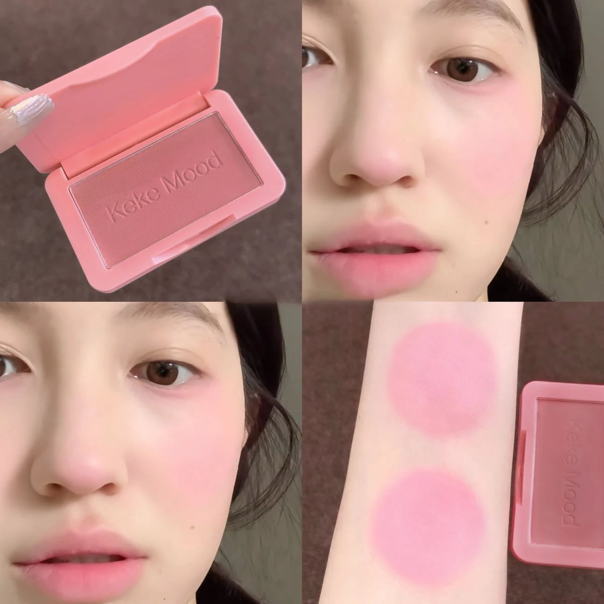 Monochrome Matte Blusher Palette Soft Silky Cheek Natural Facial Blush Rouge Plate Lasting Nude Low Saturation Powder Blush Disk