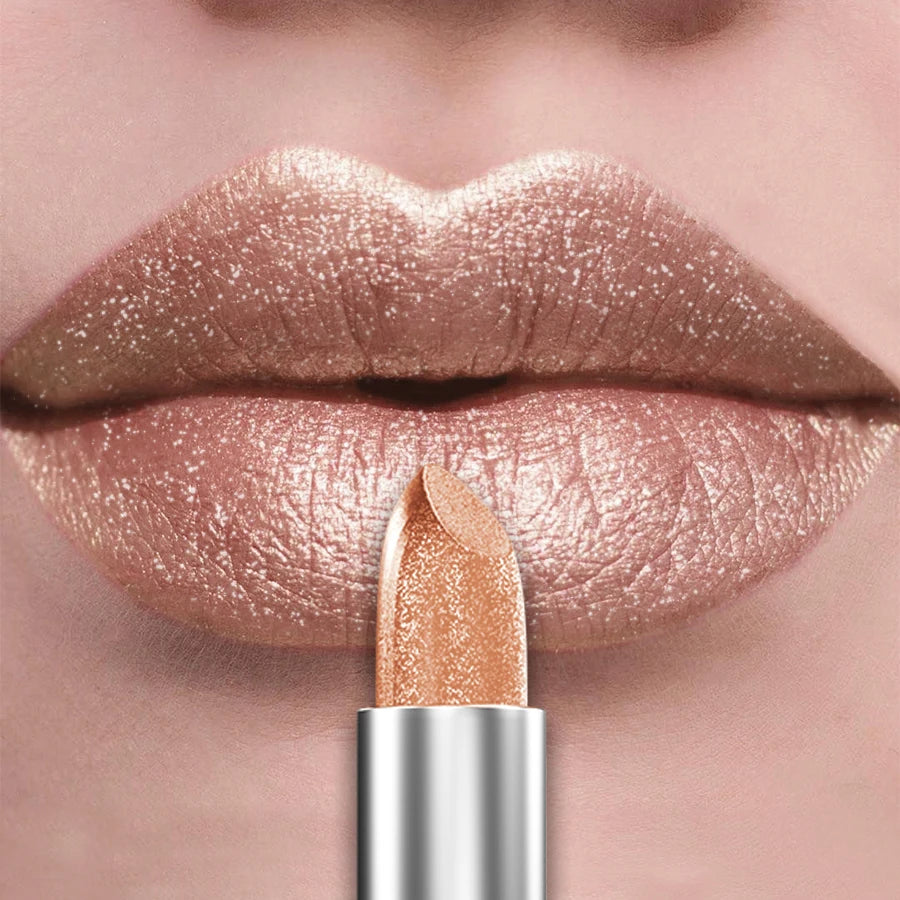 21Colors Bold & Intense Glitter Shiny Metallic Lipstick Pearlescent Lip Tint,Long Lasting Lip Senior Matte Lip Makeup Gifts for