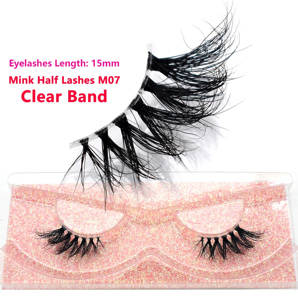 Half Lashes Mink Eyelashes Fluffy Soft False Eyelashes Wispy Cross Mink Eye Lashes Natural Short Mink Eyelash Extension Makeup