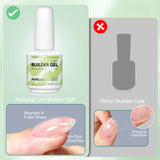 Nailpop 15ml Builder Gel Nail Polish for Nail Apex & Extension Strengthener Upgraded Soak Off UV Gel Rhinestone Glue 4 Colors