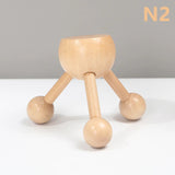 1 Pcs Neck Back 3/4-Leg Massage Roller Wooden Head Scalp Massager Octopus Claws Relax SPA Tools For Hair Growth Stress Relief