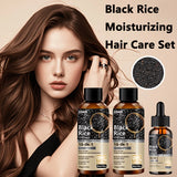 GSWP 10-in-1 Black Rice Moisturizing Shampoo Conditioner Set: Gently Cleanses, Reduces Frizz, Brightens Hair Shine. 200g + 30ml