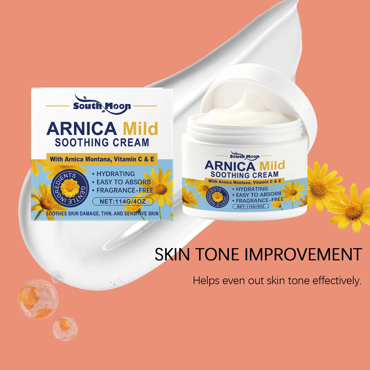 Soothing and Repairing Cream Repair Damaged Barriers Relieve Bruises Arnica Cream Reduce Swelling Marks Fragrance-Free Skin Care